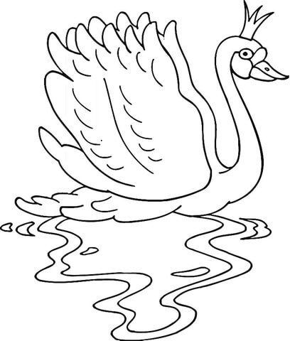 Princess Swan  Coloring Page